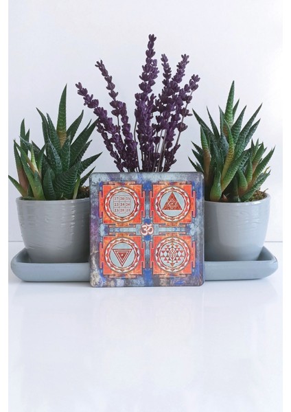 Sri Kubera Ganesha Kali Yantra Aum Om Dekoratif Obje, Magnet, Bardak Altlığı