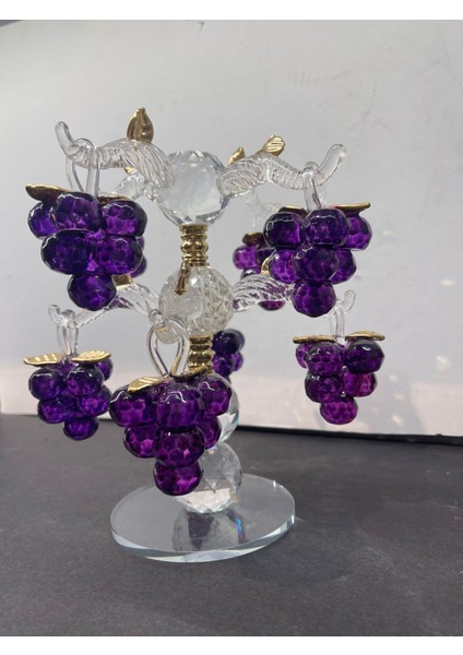 Dekoratif Kristal Cam Sekizli Salkım Üzüm Mor modelleri