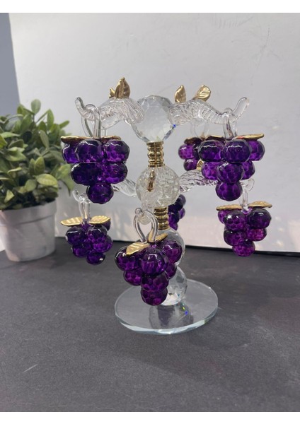 Dekoratif Kristal Cam Sekizli Salkım Üzüm Mor fırsatları