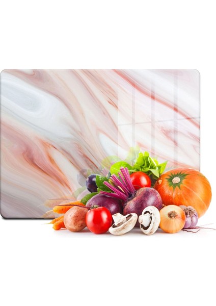 Kırmızı Mermer Görünümlü | Cam Kesme Tahtası - Kesim Tablası | 20 x 30 cm