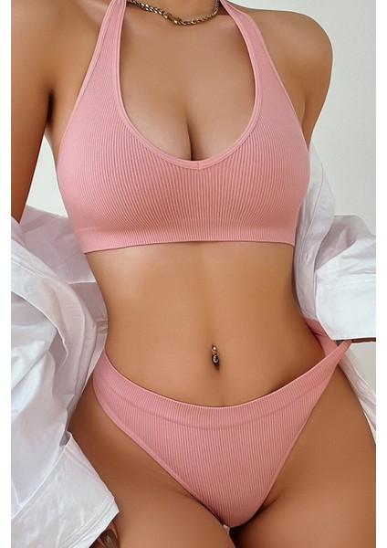 Kadın Somon Seamless Tanga Sütyen Takım fırsatları