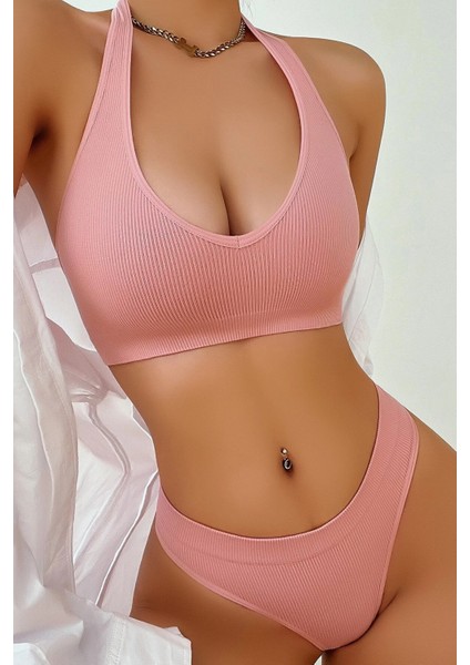 Kadın Somon Seamless Tanga Sütyen Takım indirimleri