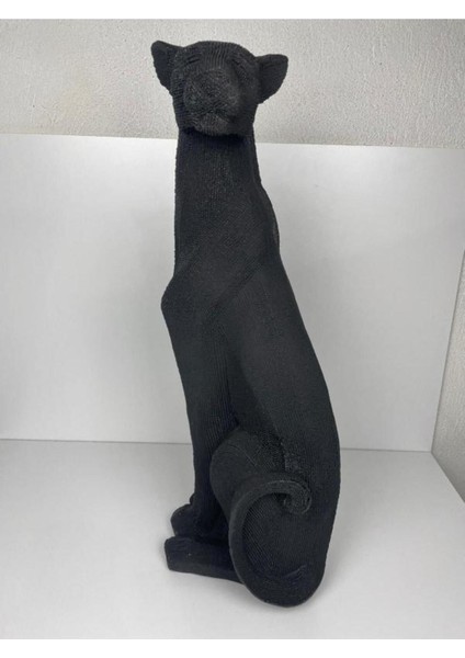 Puma Dekoratif Heykel Siyah 70 cm