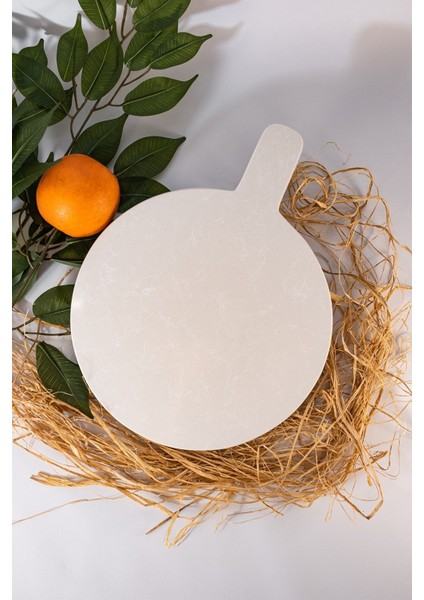 Artemis Beyaz Mermer Yuvarlak Sunumluk ve Kesme Tahtası fiyatları