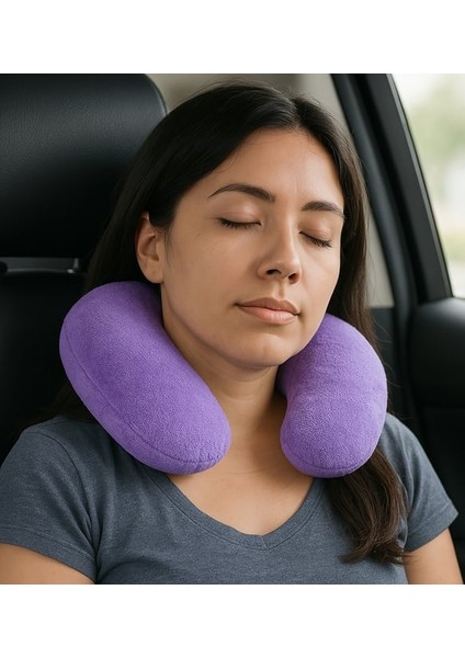 Pababo Peluşş U Tipi Boyun Yastığı Yumuşak ve Ergonomik Seyahat Konforu