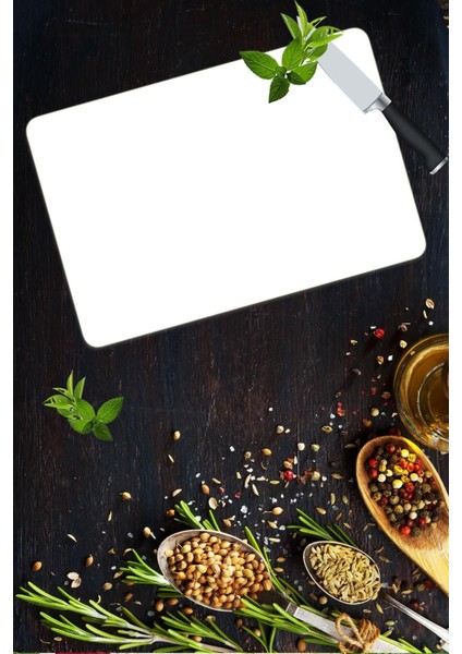 20X30 cm Cam Kesme Tahtası Düz Beyaz fiyatları