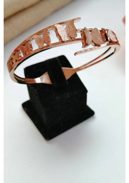 Kadın Rose Çelik Kelepçe Bileklik