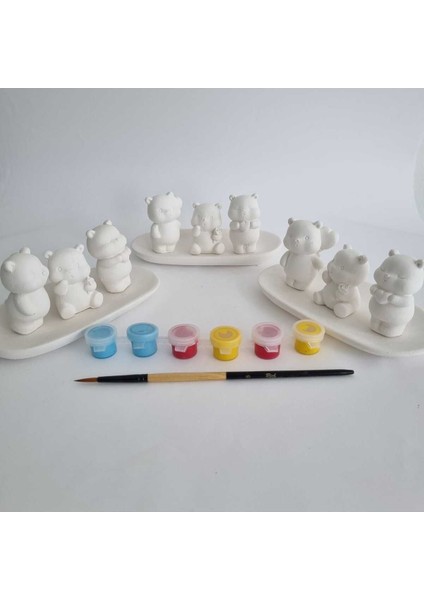 Taş Tozu Boyama Seti Minik Ayılar 3 Lü Set