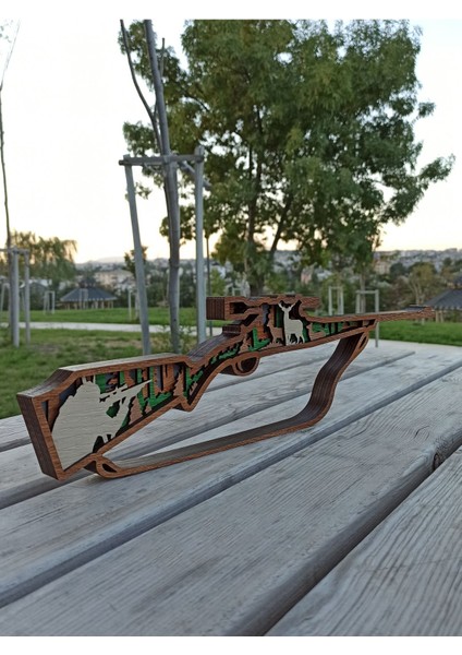 Modern Tasarımlı Ahşap Mdf Masa/konsol Süsü, Av Tüfeği Dekoratif Obje/biblo modelleri