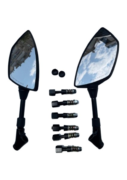 Motosiklet Ayna 426 Mavi Şeritli Üniversal 8-10 mm Uyumlu Marka Model Fark Etmez modelleri