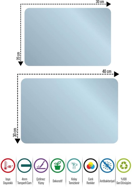 Cam Kesme Tahtası Kahverengi Karışık Yılbaşı Desenli 30X40 cm indirimleri
