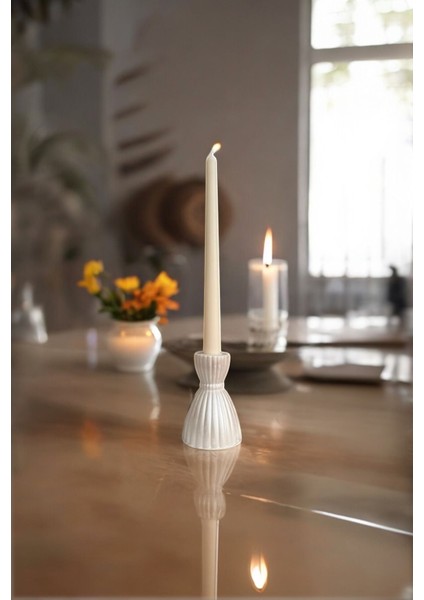 Sedefli Beton Şamdan Mumluk