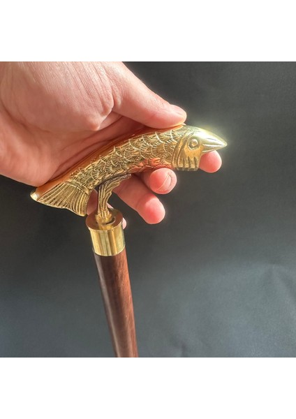 Balık Pirinç Ahşap Baston Gizli Bölmeli modelleri