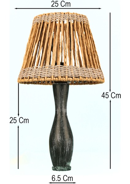 Marso Handmade Dekoratif Ahşap Abajur