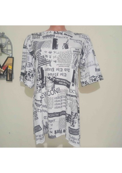 Yırtmaçlı Kadın T-Shirt