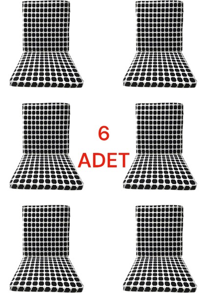 Sandalye Minderi Takımı 6 Adet - Akustik Siyah