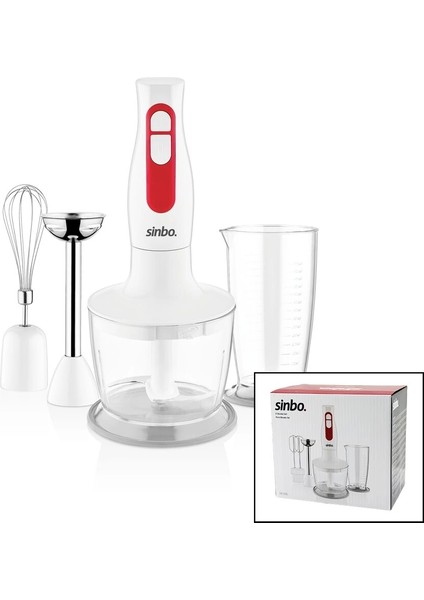 Turbo El Blender Seti Doğrayıcı- Mikser- Blender 2 Kademe Hız 600ML Hazne - 700ML Ölçü Kabı SHB-3100S