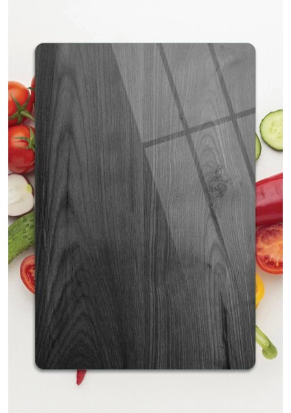 Cam Kesme Tahtası ve Sunum Tablası Siyah Ahşap Desenli 20X30CM indirimleri