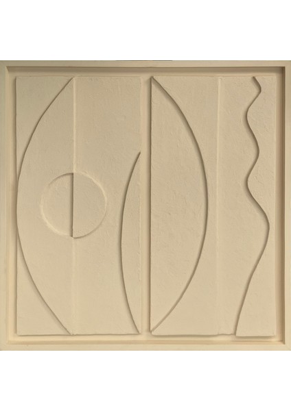 Minimalist Dekorasyon Için 3D Kum Dokulu Soyut Sanat Tablosu, Evinize Derinlik KATIN-Sis Bulutu90X90T3D4-40710