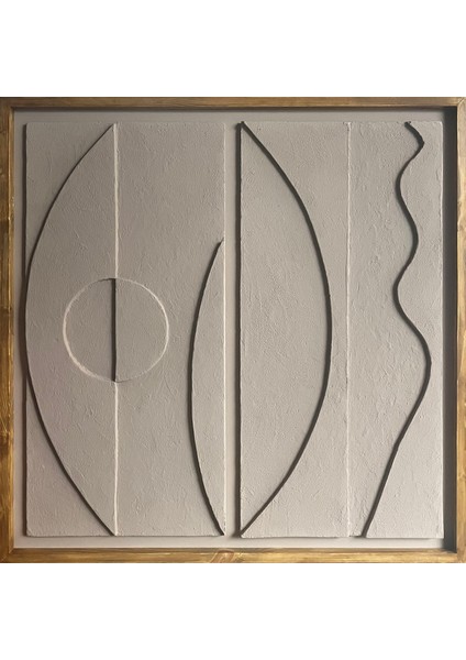 Minimalist Dekorasyon Için 3D Kum Dokulu Soyut Sanat Tablosu, Evinize Derinlik KATIN-Sis Bulutu90X90T3D4-40710