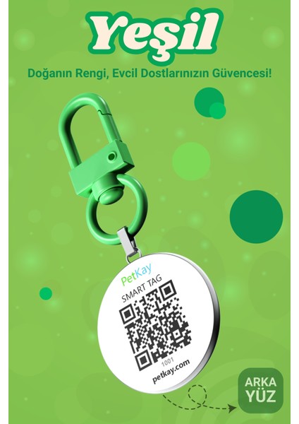 Köpekler Için Akıllı Künye, Nfc Dijital Isimlik Ve Tasma Künyesi Qr Kod Künye Paslanmaz Çelik Yeşil isimli Köpek Tasması, Köpek isimlik modelleri