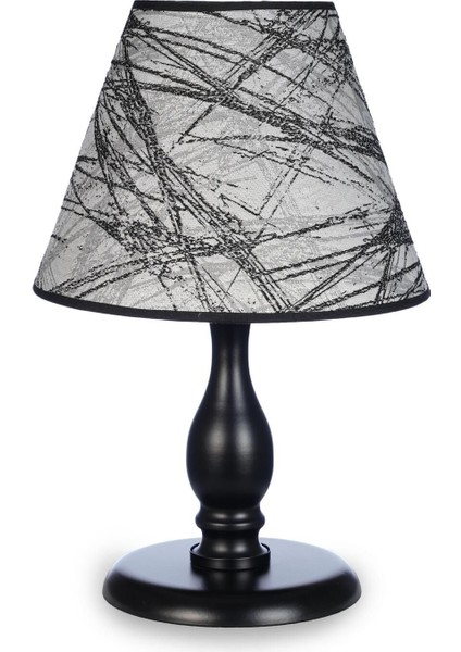Bush Siyah Metal Ayaklı Gri-Siyah Abajur