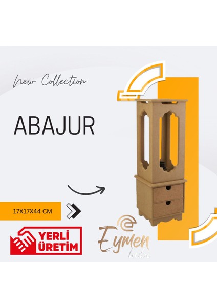 Ahşap Abajur Çekmeceli Abajur Hobi Malzemeleri Boyanabilir Ahşap Kutu Hediyelik