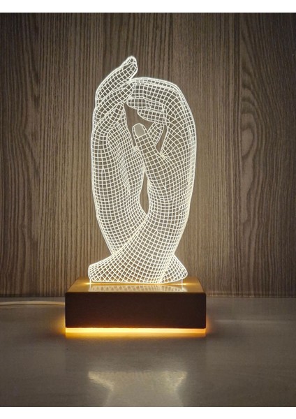 LED Lamba Sevgililer Için Aşk Eller Tasarım LED Gece Lambası Sevgiliye Özel Gün Hediyesi