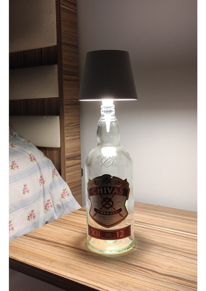 Tasarım Abajur Chivas Şişesi , 3 Kademeli Dokunmatik , USB Girişli Şarj Edilebilir fırsatları