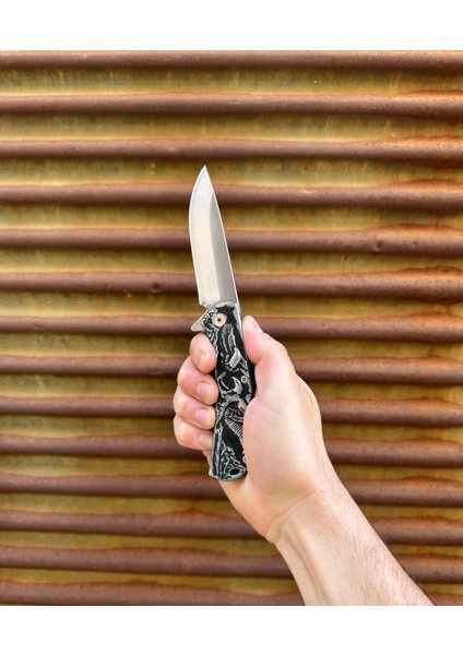 Sayyad Model 4116 Kartal Işlemeli Koleksiyonluk Çakı - El Yapımı, Isim Yazma, Hediye Kılıfı