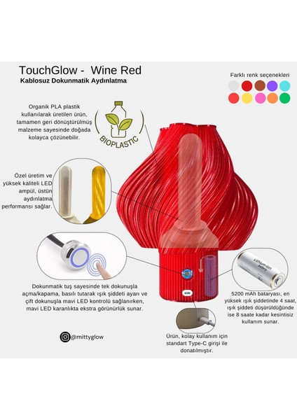 Kablosuz Dokunmatik Aydınlatma Redwine fırsatları
