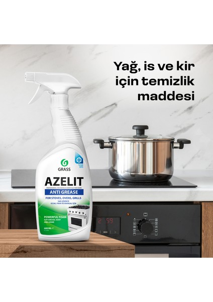 Azelit Yağ ve Kireç Sökücü Sprey temizleyici (2 x 600 ml Avantajlı Paket) - Hızlı Etkili, Çok Amaçlı, Eldiven Hediye, Anında Etki Kir ve Yağ Çözücü