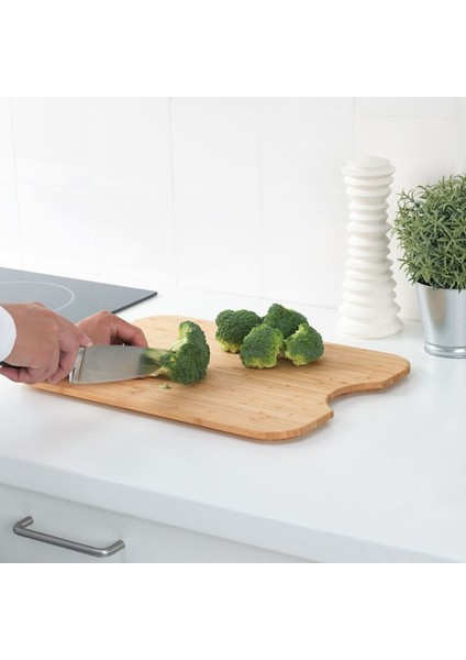 Bambu Kesme Tahtası 42X31 cm Ikea Kesim Panosu Doğrama Tahtası Kahverengi
