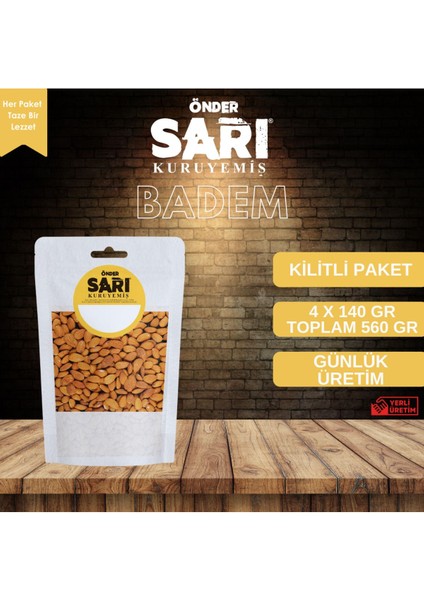 Badem Kuruyemiş 140 gr x 4 Adet Kilitli Paket
