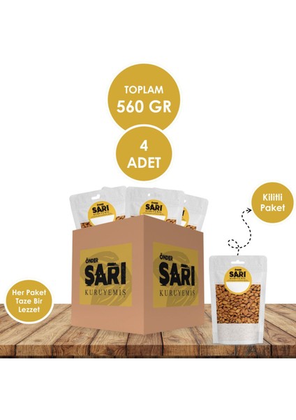 Badem Kuruyemiş 140 gr x 4 Adet Kilitli Paket