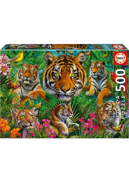 500 Parça Kaplan Ormanı Puzzle - 19902 - Tiger Jungle
