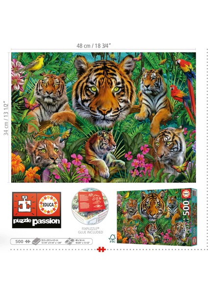 500 Parça Kaplan Ormanı Puzzle - 19902 - Tiger Jungle modelleri