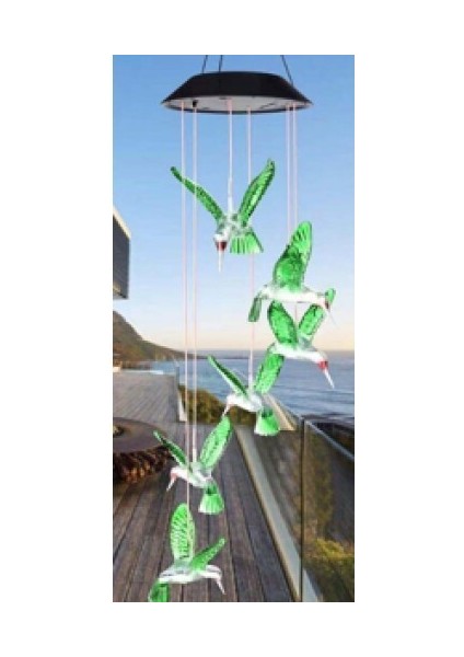 Solar LED Işıklı Kuşlu Bahçe Dekoru 6 Ledli,renkli Işık modelleri