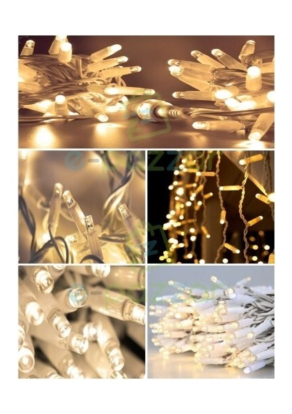 10M 100 LED IP65 Dış Mekan LED Işık Beyaz Kablo