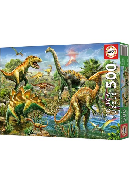 500 Parça Jurassic Oyun Alanı Puzzle - 19903 - Jurassic Playground