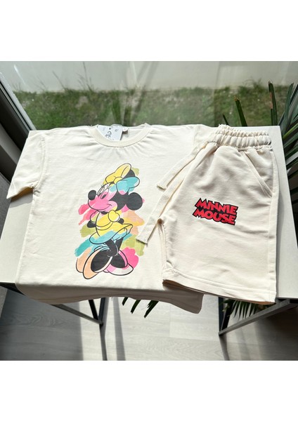 "minnie Mouse" Krem Şortlu Ikili Takım indirimleri
