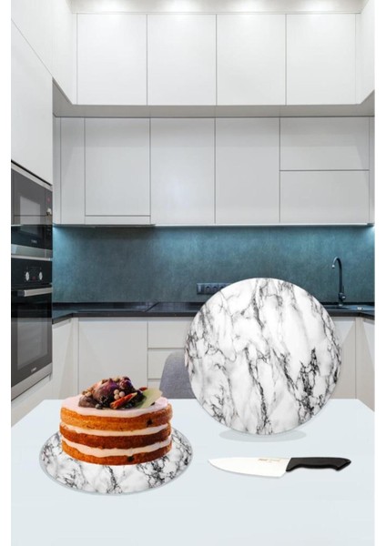 Çap 20 cm Beyaz Mermer