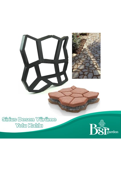 Bahçe Taş Kalıp Beton Kalıbı Zemin Kaplama Kalıbı 42x40 Cm Sirius Desen / 1 Adet / Bsrgarden