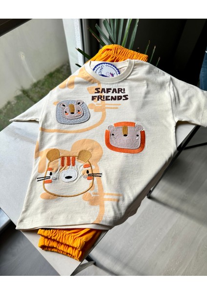 Safari Friends Nakışlı 2'li Takım – Hardal modelleri