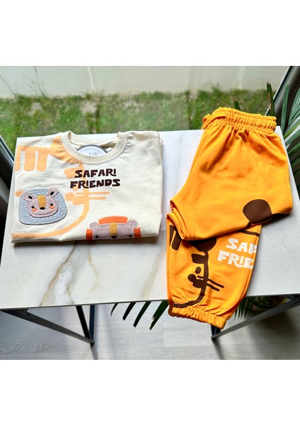 Safari Friends Nakışlı 2'li Takım – Hardal