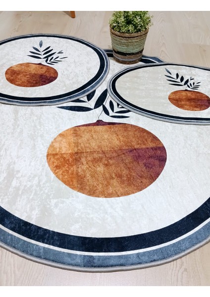 Pretoria, Kaymaz Taban Yıkanabilir, Banyo Halısı 3 lü Set (100cm - 60cm - 40X60cm) fırsatları