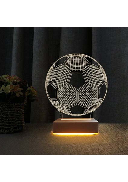 Futbol Severler Için Futbol Topu Tasarımlı LED Gece Masa Lambası Doğum Günü Hediyesi