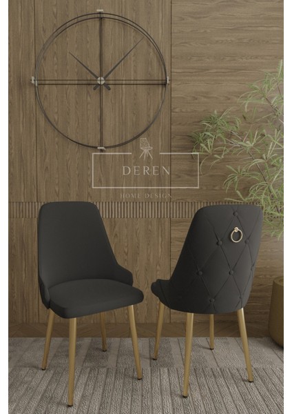 Nil Serisi Lak Panel Mdf Beyaz Mermer Desen Masan 90 x 168 Gold Ayak Masa Takımı 6 Adet Sandalyeli