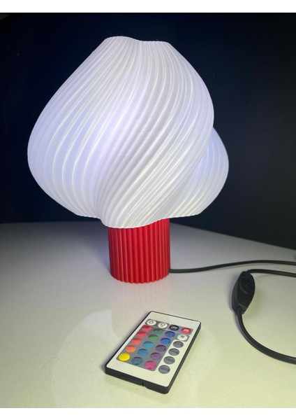 Şık Spiral Abajur Rgb Kumandalı