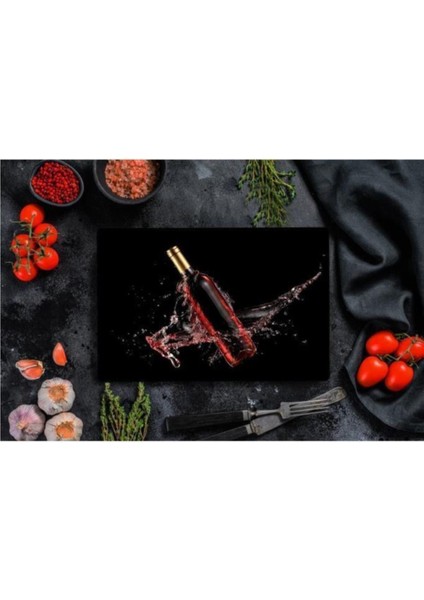 30X40 cm Cam Kesme Tahtası Kırmızı Şarap fiyatları